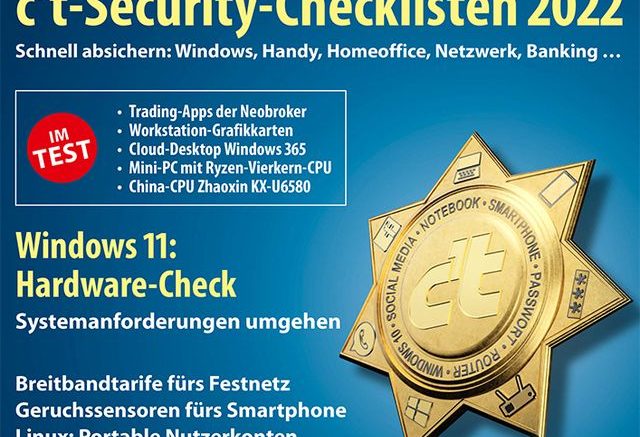 Digitalisierung: Security-Checklisten 2022. Coverabbildung: Heise Gruppe GmbH & Co. KG